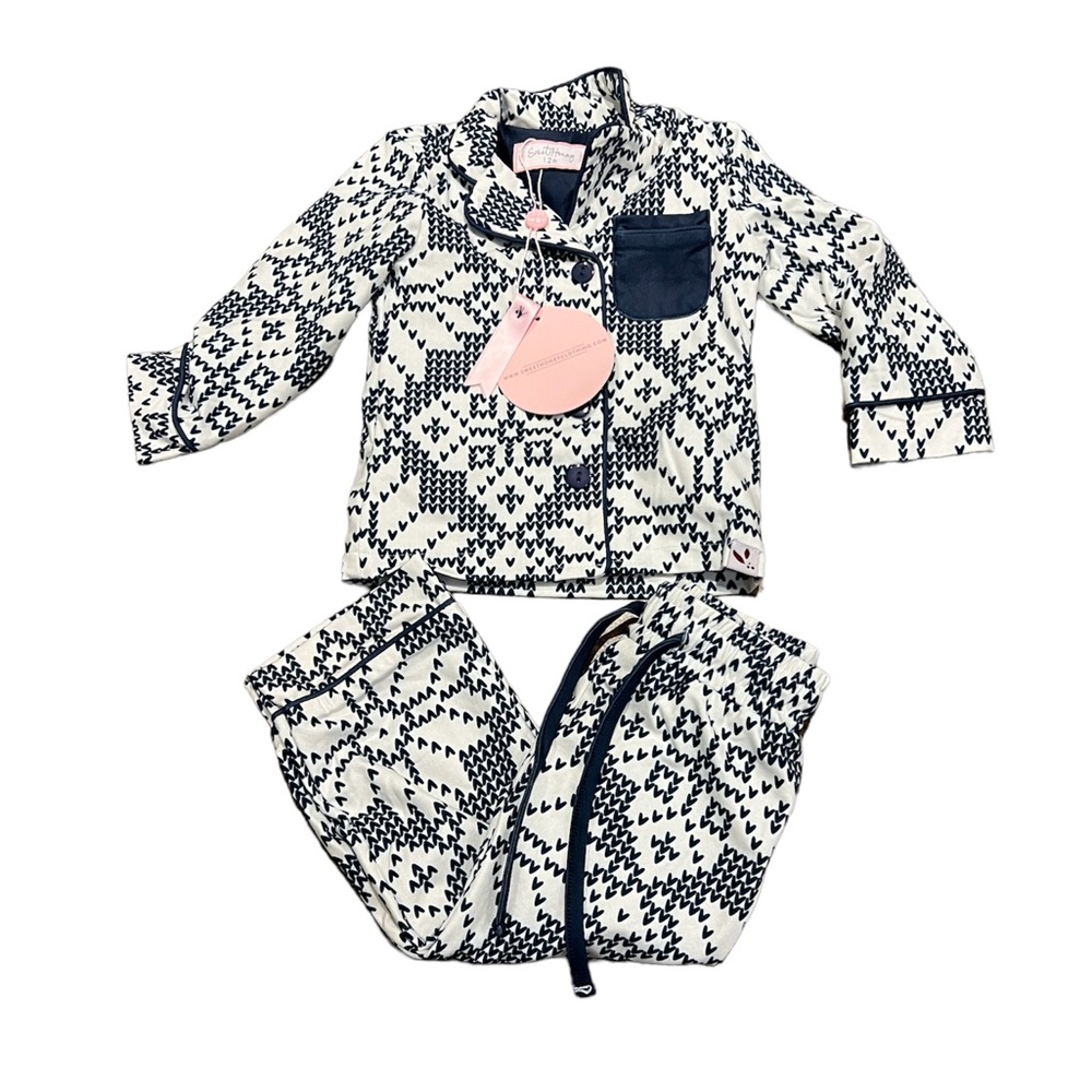 Sweet Honey Baby Girl 12 month Christmas Snowflake PJ’s Pajamas Winter Snowflake